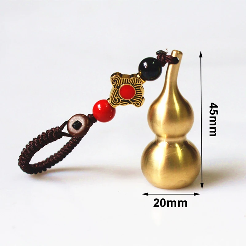 

Chinese Gourd Brass Wu Lou Keychains Feng Shui Coins Calabash Decorations Pendant Key Rings for Good Luck Fortune Longevity