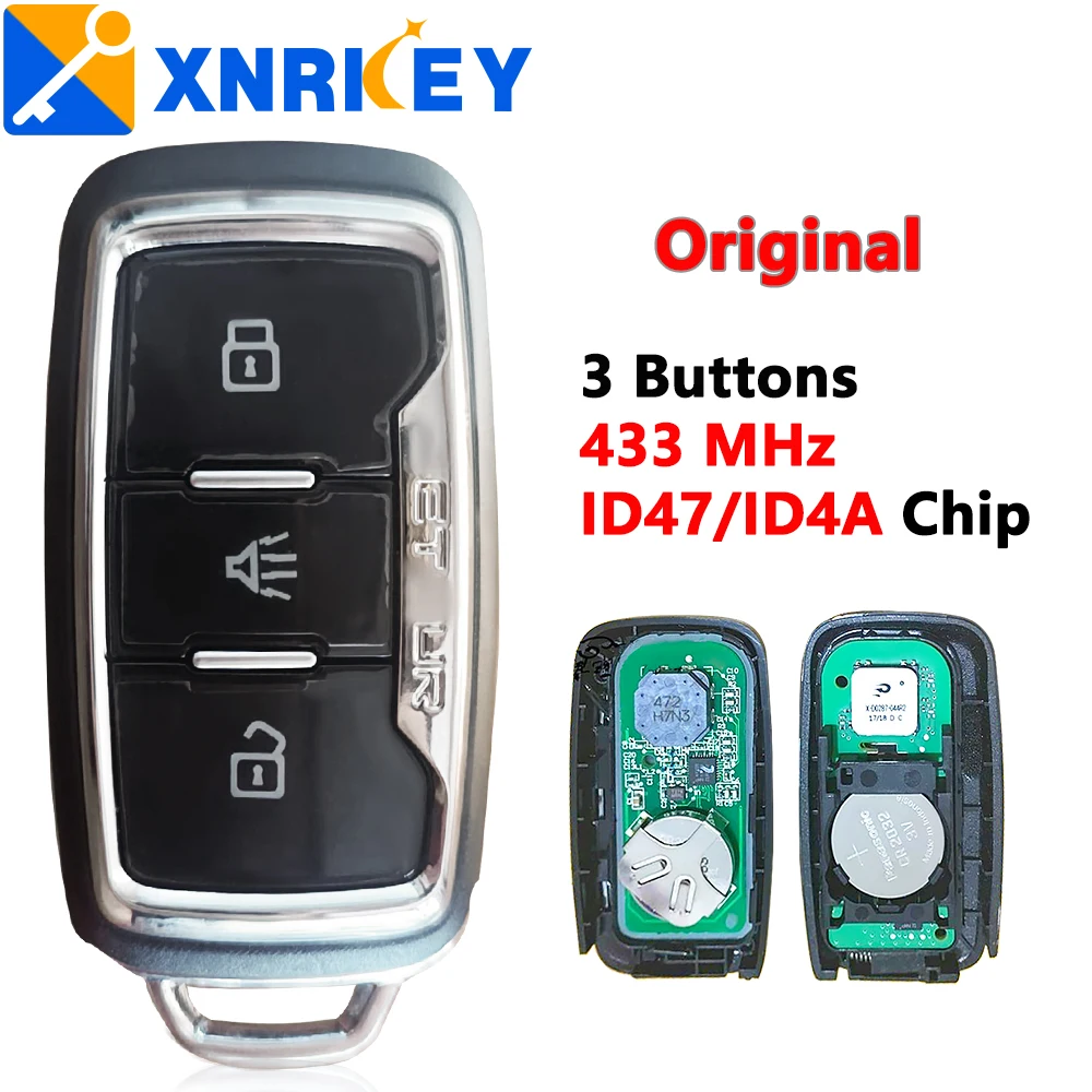 

XRNKEY Car Smart Remote Key 433Mhz ID47 4A Chip for Chery Jetour X70 X90 X70S X70M Cowin X3 X5 V7 Karry K60 Car Keyless Remo