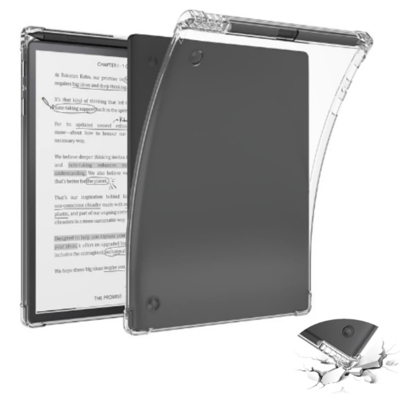 

Clear Case For Kobo Elipsa/Elipsa 2E/10.3" Sage/8.0"TPU Transparent Flexible Soft Back Shell Cover With Pen Holder