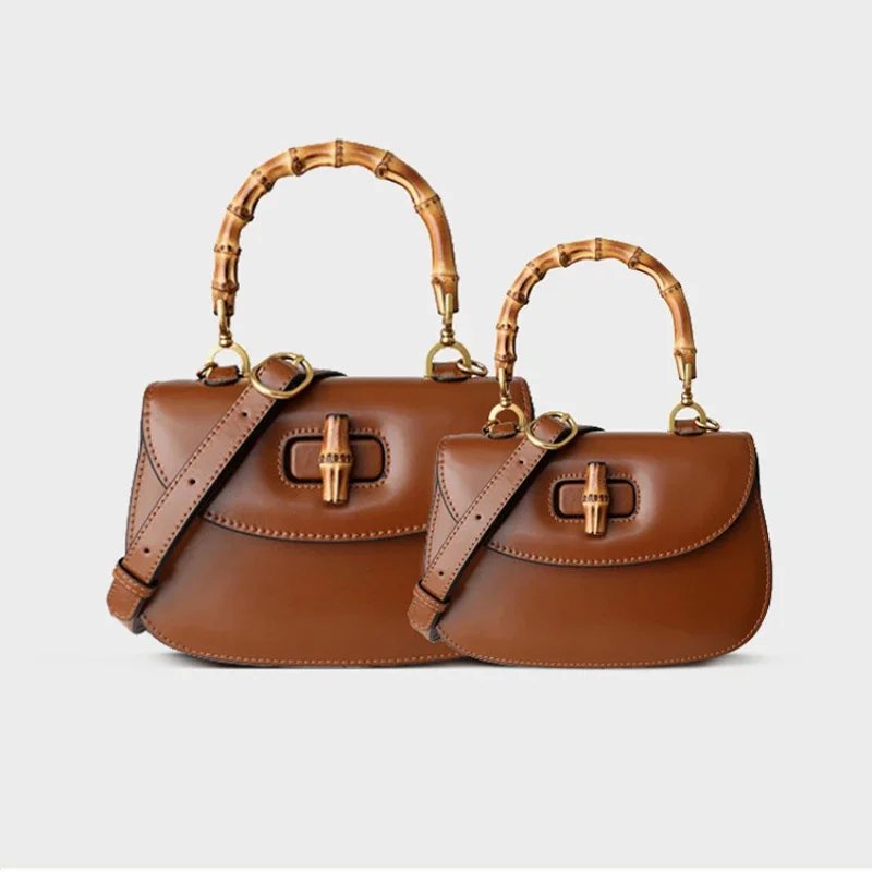 Genuine Leather Women's Bamboo Retro Saddle Bags Premium Sense Single Shoulder Crossbody New Fashion Handbag 2023
Genuine Leather Women's Bamboo Retro Saddle Bags Premium Sense Single Shoulder Crossbody New Fashion Handbag 2023