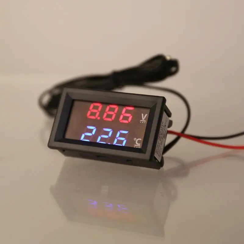 

12V/24V LED Display Car & Temperature Gauge Voltmeter Thermometer