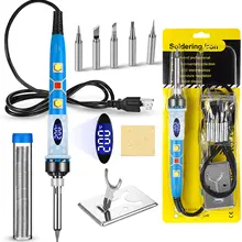 2022 Newest Upgraded 80W Solder Iron Kit Digital LCD Adjustable Temperature with 9-in-1- On Off Switch Welding Tools 2022 Newest Upgraded 80W Solder Iron Kit Digital LCD Adjustable Temperature with 9-in-1- On Off Switch Welding Tools