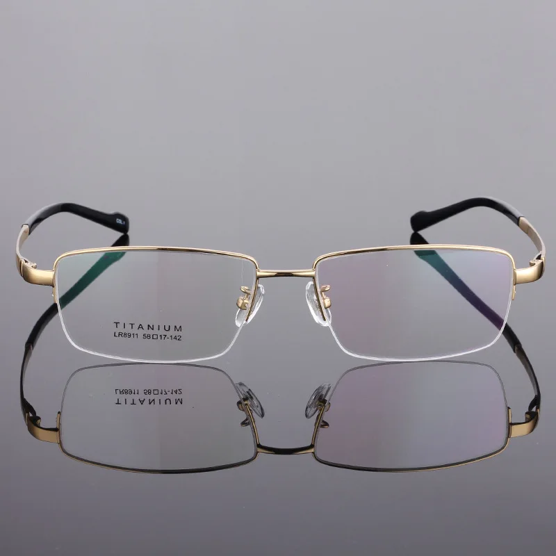 

58-17-142 Pure Titanium Glasses Large Frame Glasses Men's Optical Prescription Myopia Glasses Rim 8911 High Quality