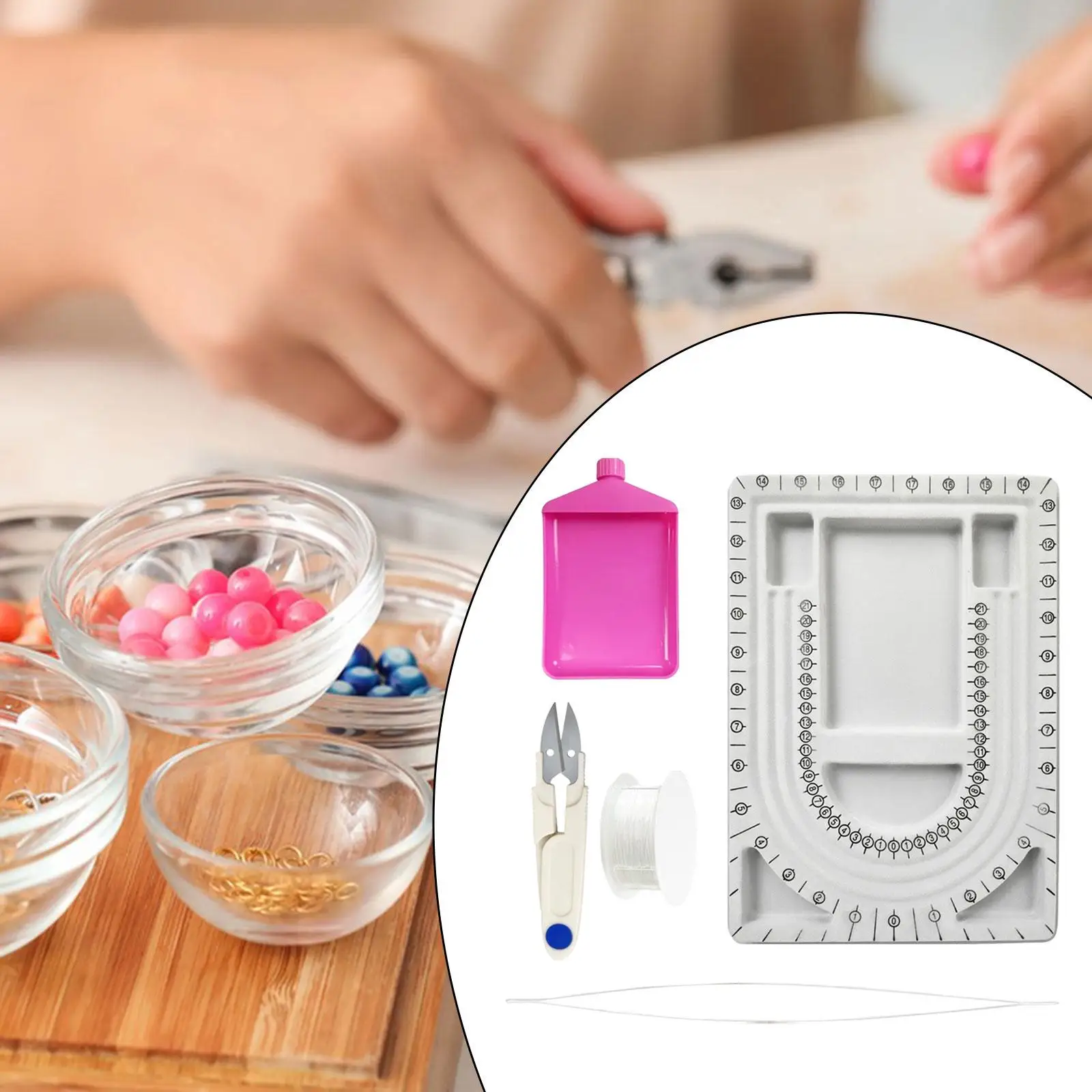 

Beading Board Portable Lightweight Showcase Display Case Accessories Practical Compact Jewelry Tray Organizer Bead Design Tray