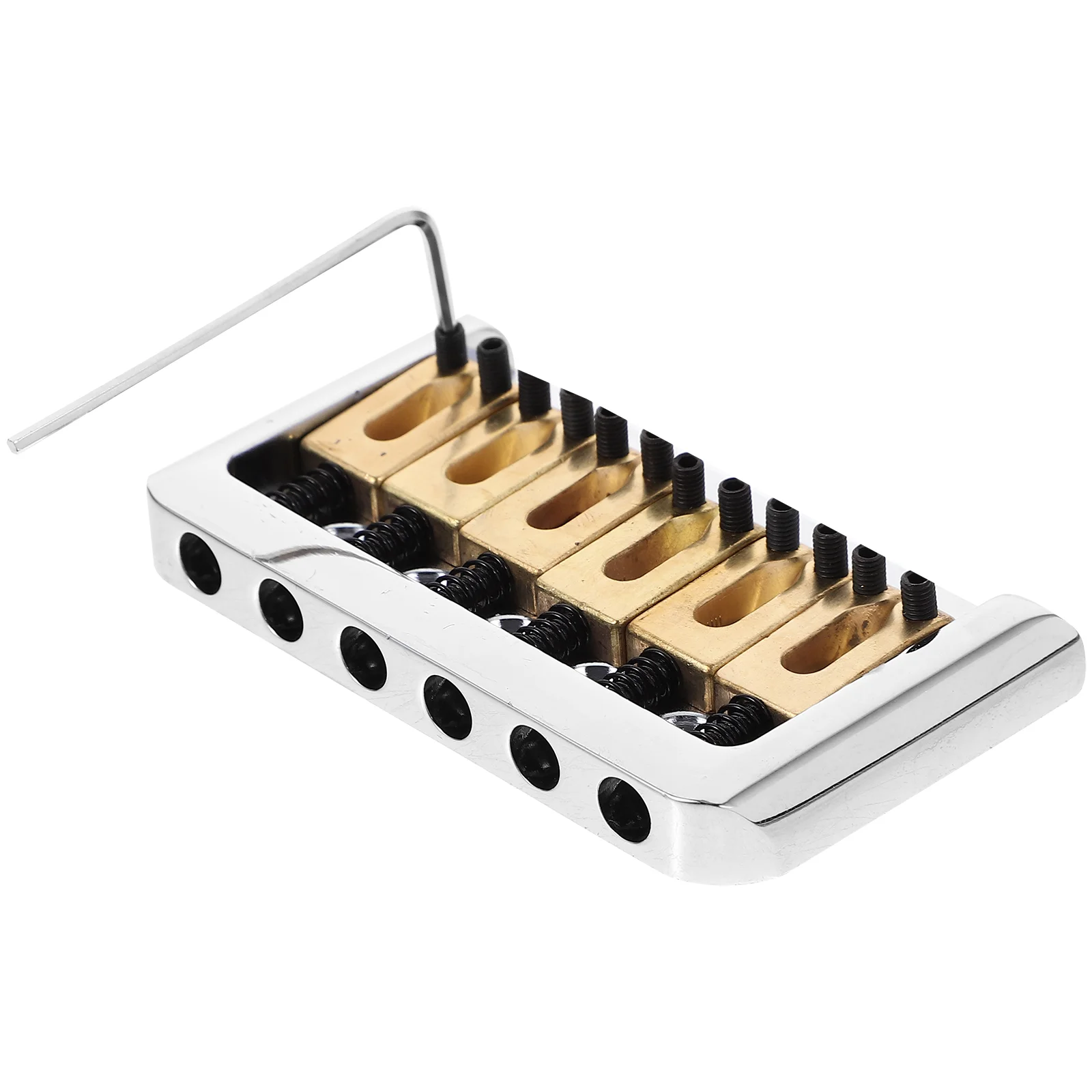 Chrome Hard-tail Fixed Bridge Set with Wrench and Screws for Electric Guitar Replacement Parts (Golden)
Chrome Hard-tail Fixed Bridge Set with Wrench and Screws for Electric Guitar Replacement Parts (Golden)