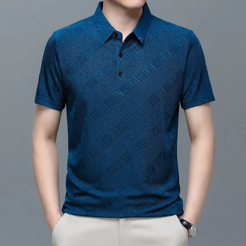 Summer Clothing Short Sleeve T-shirt Business Casual Solid Color Men's Polo Shirt Summer Top
Summer Clothing Short Sleeve T-shirt Business Casual Solid Color Men's Polo Shirt Summer Top