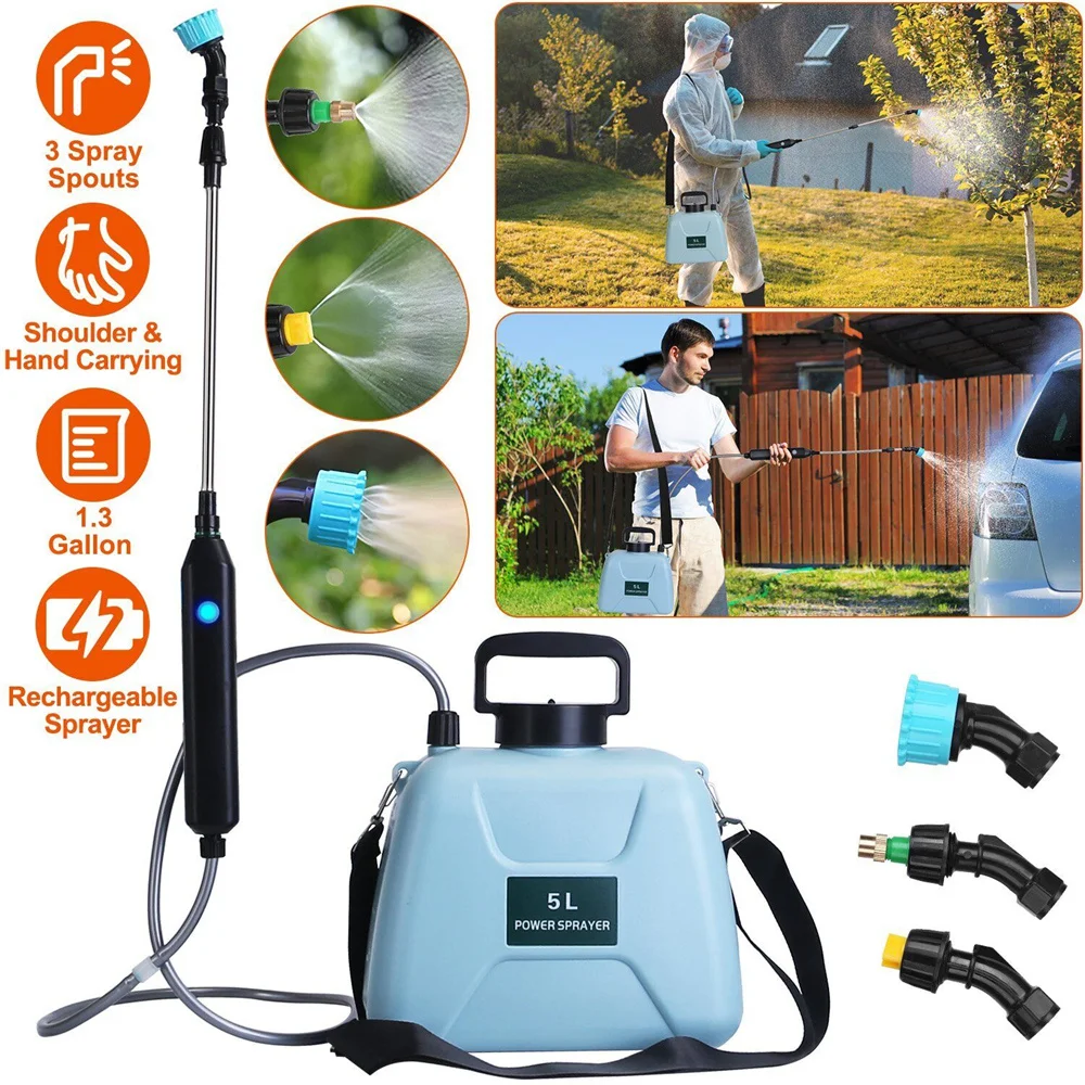 

5L Electric Sprayer Garden Automatic Atomization USB Rechargeable Plant Sprayer Bottle Sprinkler Watering Can Garden Irrigation