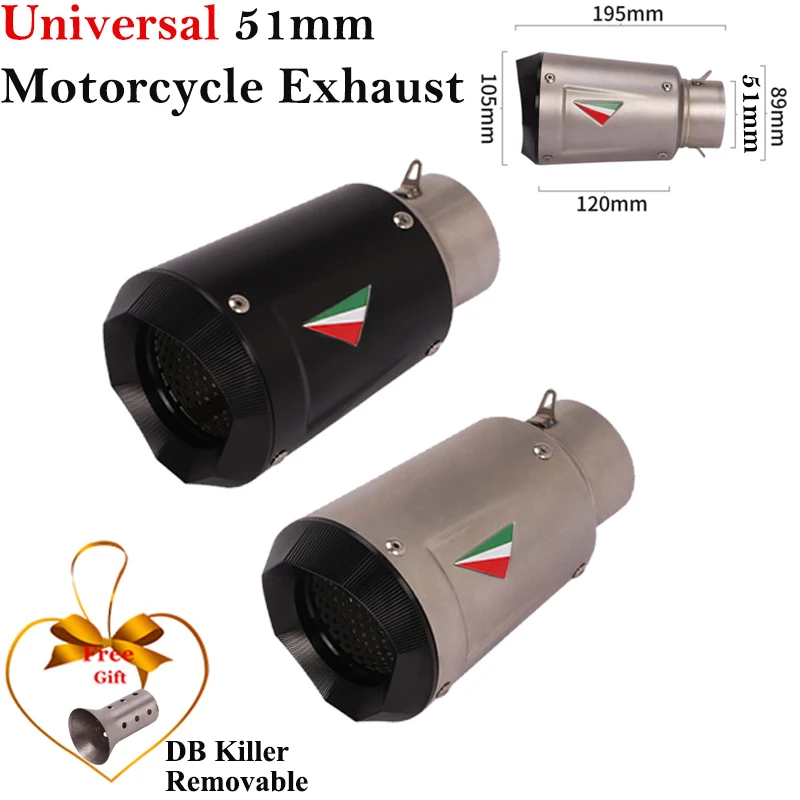 Universal 51mm Motorcycle GP Racing Tail Exhaust Pipe Escape Silencer For R1 Z900 GSXR1000 S1000RR Modify Muffler DB Killer CNC
Universal 51mm Motorcycle GP Racing Tail Exhaust Pipe Escape Silencer For R1 Z900 GSXR1000 S1000RR Modify Muffler DB Killer CNC