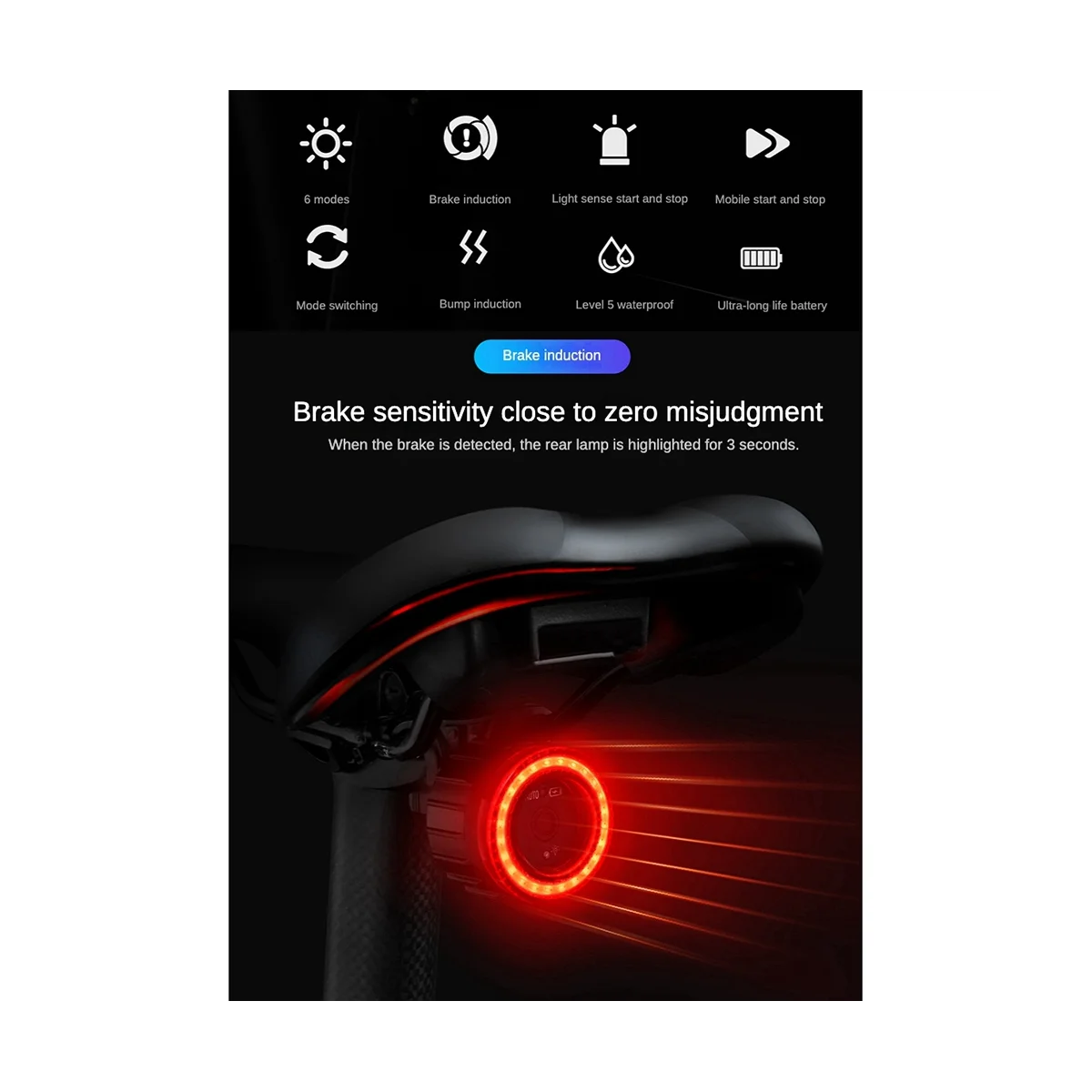 TWOOC Bicycle Intelligent Brake Taillight Cob Large Aperture Seat Post Cushion Taillight Bike Intelligent Brake Taillight
TWOOC Bicycle Intelligent Brake Taillight Cob Large Aperture Seat Post Cushion Taillight Bike Intelligent Brake Taillight