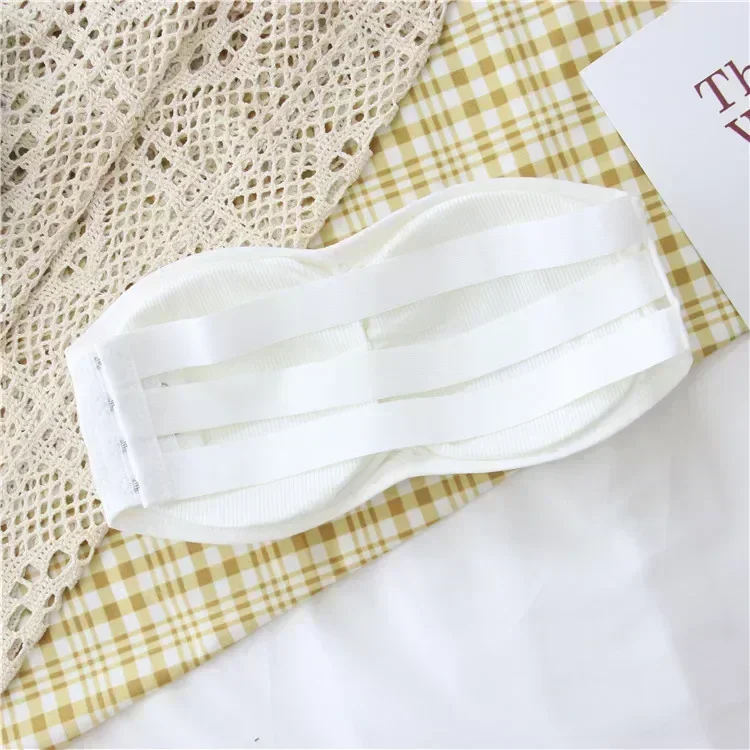 Women's Invisible Strapless Bra with Removable Pads Sexy Underwear Tube Top Girls One-piece Backless Lingerie Cropped Tanks Women's Invisible Strapless Bra with Removable Pads Sexy Underwear Tube Top Girls One-piece Backless Lingerie Cropped Tanks