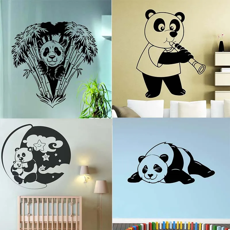 

Panda Bamboo Decal Sticker Wall Vinyl Art Animal Nature Nursery Room Home Bedroom Decor Art Removable Mural