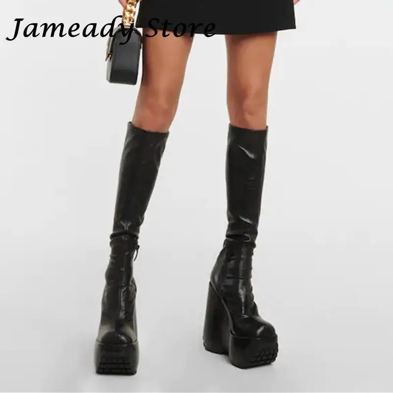 New Arrivals High Platform Black Boots Women High Heel Wedge Boots Zipper Square Toe Boots Autumn Winter Dress Shoes Sexy Botas
New Arrivals High Platform Black Boots Women High Heel Wedge Boots Zipper Square Toe Boots Autumn Winter Dress Shoes Sexy Botas