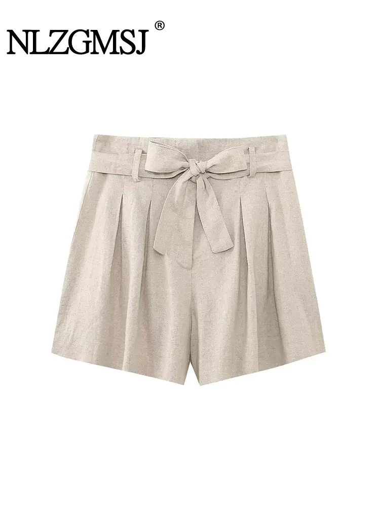 Nlzgmsj TRAF Women Front Pockets Linen Basic Bermuda Shorts Vintage High Waist Zipper Fly Female Short Pants Mujer
Nlzgmsj TRAF Women Front Pockets Linen Basic Bermuda Shorts Vintage High Waist Zipper Fly Female Short Pants Mujer