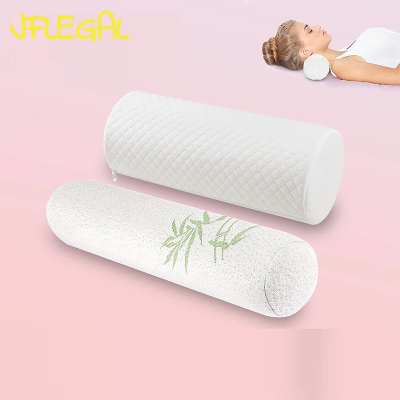 

JFLEGAL Cervical Pillow Cylindrical Memory Cotton Adult Waist Leg Pillow Slow Rebound Side Sleep Neck Pillow Office Cushion
