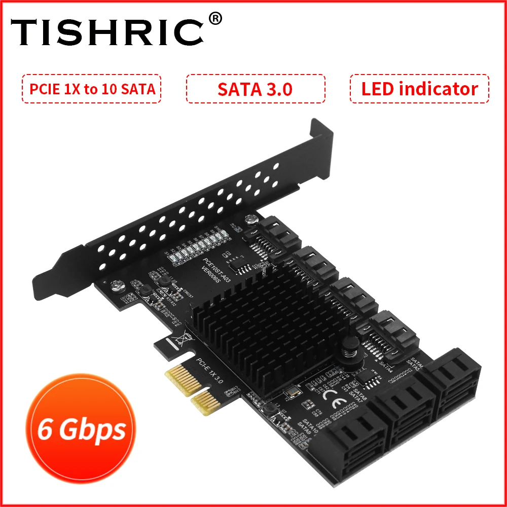 Плата расширения TISHRIC Pci Express, усилитель PCIE 1x на 10 портов SATA, расширитель PCI Express X16, SATA 3,0, 6 Гбит/с, Поддержка HDD SSD
Плата расширения TISHRIC Pci Express, усилитель PCIE 1x на 10 портов SATA, расширитель PCI Express X16, SATA 3,0, 6 Гбит/с, Поддержка HDD SSD