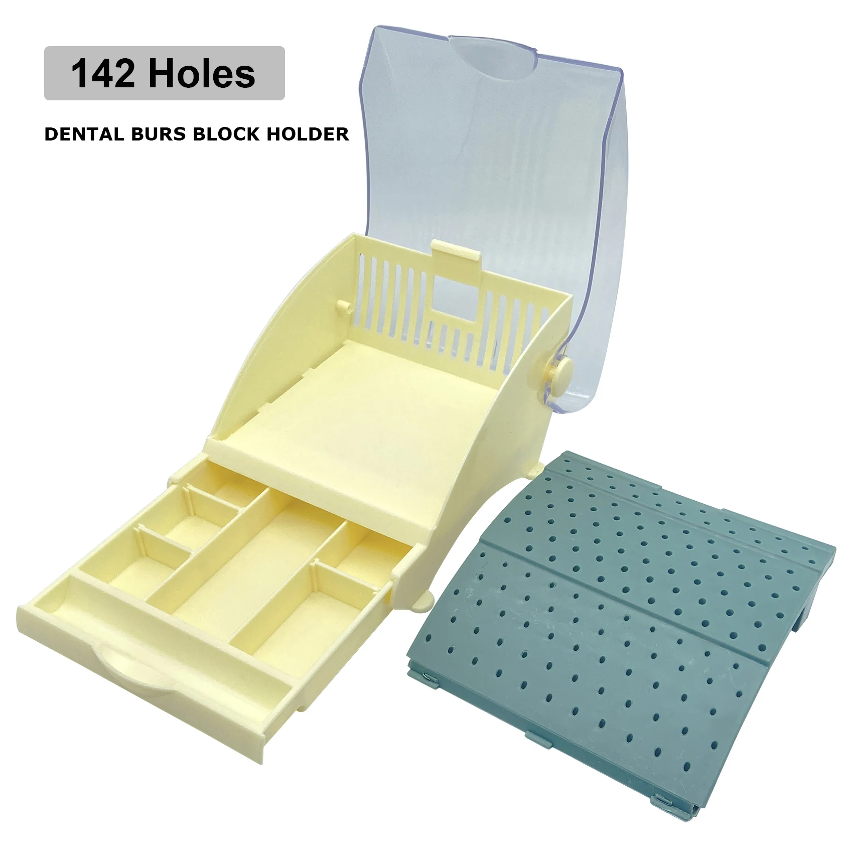 

142Holes Dental Plastic Bur Box Drill Placement Box Dental Tools Dentist Drill Box Autoclave Sterilizer Case Disinfection Holder