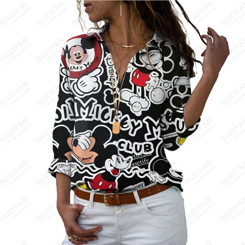 Hot Selling New Disney Mickey Mouse Print Long Sleeve Casual Street Shirt Cute Elegant Spring Autumn Print Shirt Loose Fit Shirt
Hot Selling New Disney Mickey Mouse Print Long Sleeve Casual Street Shirt Cute Elegant Spring Autumn Print Shirt Loose Fit Shirt