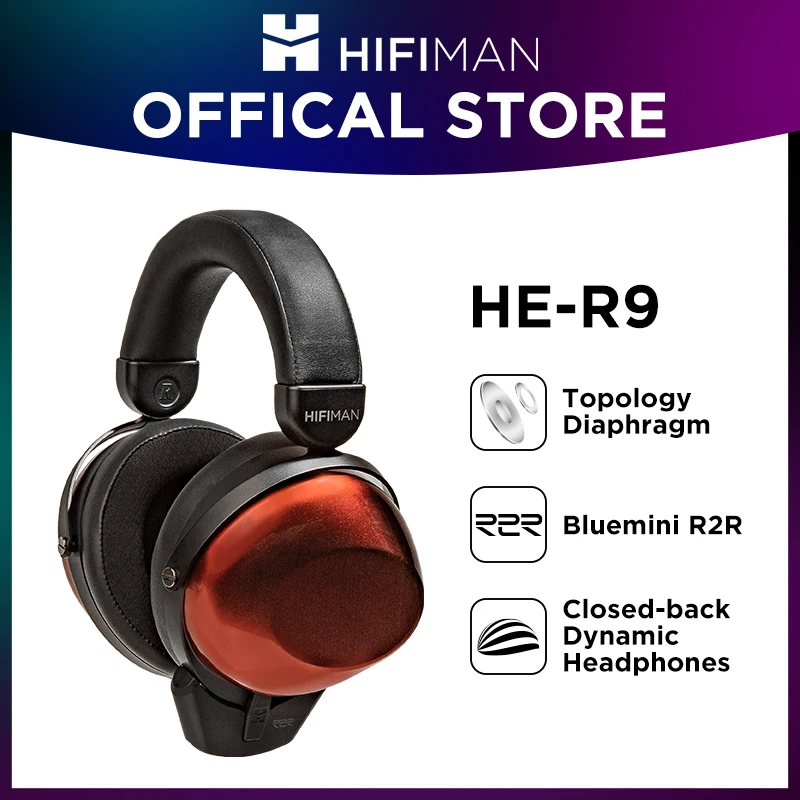 

HIFIMAN HE-R9 Dynamic Closed-Back Over-Ear Headphones with Topology Diaphragm &BlueMini R2R DAC Bluetooth Adapter-Wireless Ver.