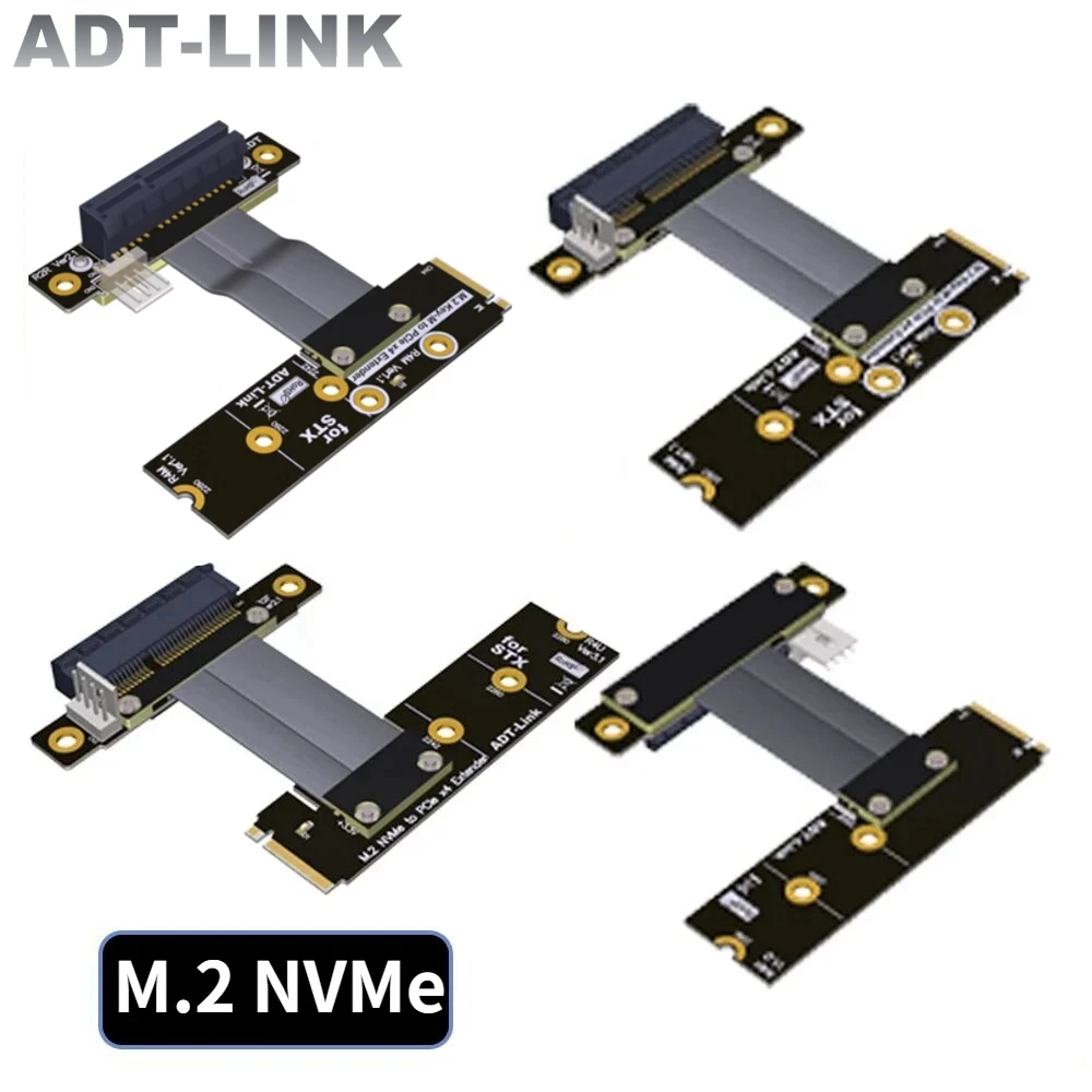 

Адаптер ADT-Link M.2 NVME к PCIe 3,0x4, Райзер, джампер, кабель NGFF NVMe, адаптер PCIe x4 SSD RAID LAN GPU, карта захвата к M2 MKey, удлинитель