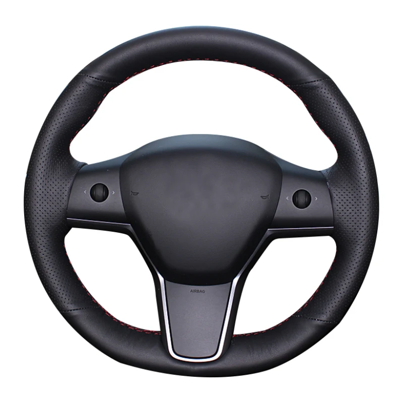 Black Artificial Leather Hand-stitched Car Steering Wheel Cover for Tesla Model 3 2015-2020 Model Y 2019 2020 2021
Black Artificial Leather Hand-stitched Car Steering Wheel Cover for Tesla Model 3 2015-2020 Model Y 2019 2020 2021