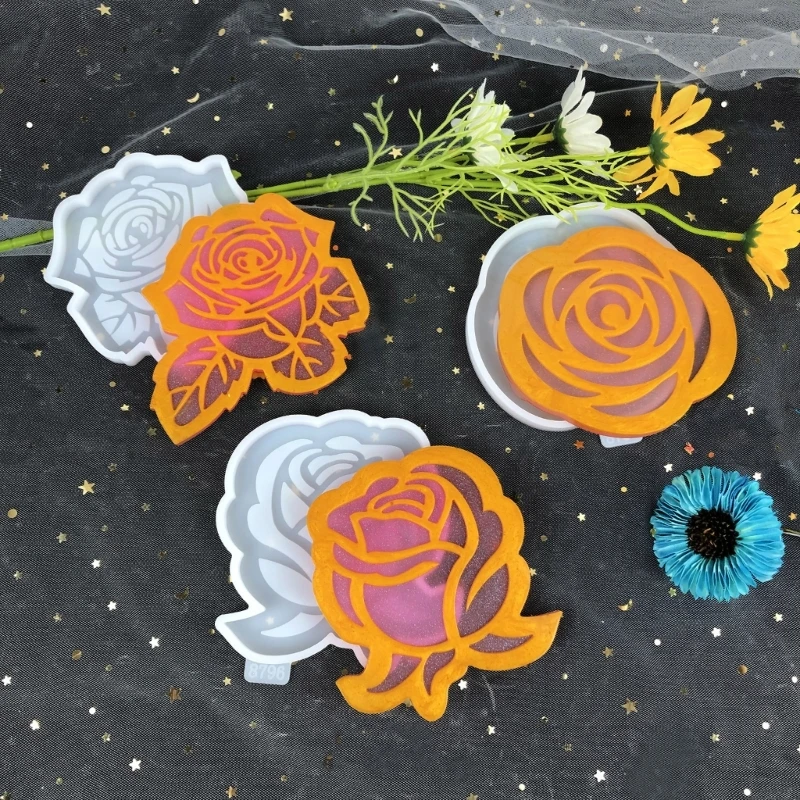 Cup Coaster Resin Mold DIY Craft UV Epoxy Silicone Mold Round Rose Flower Shape Storage Table Coaster Mirror Crystal Mat Mould
Cup Coaster Resin Mold DIY Craft UV Epoxy Silicone Mold Round Rose Flower Shape Storage Table Coaster Mirror Crystal Mat Mould