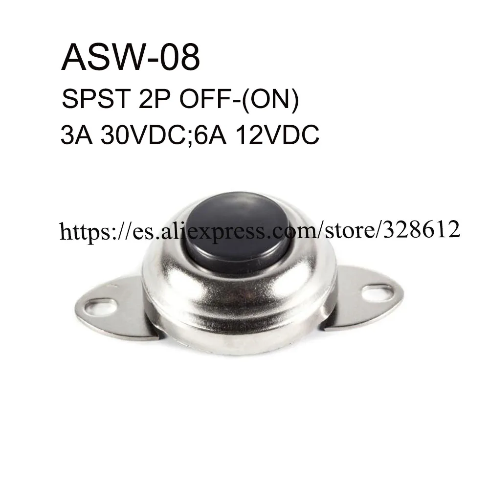 

ASW-08 SPST 2P OFF-(ON) 3A 30VDC 6A 12VDC Car modification switch two foot horn button Rocker Switch Auto Power supply Switch