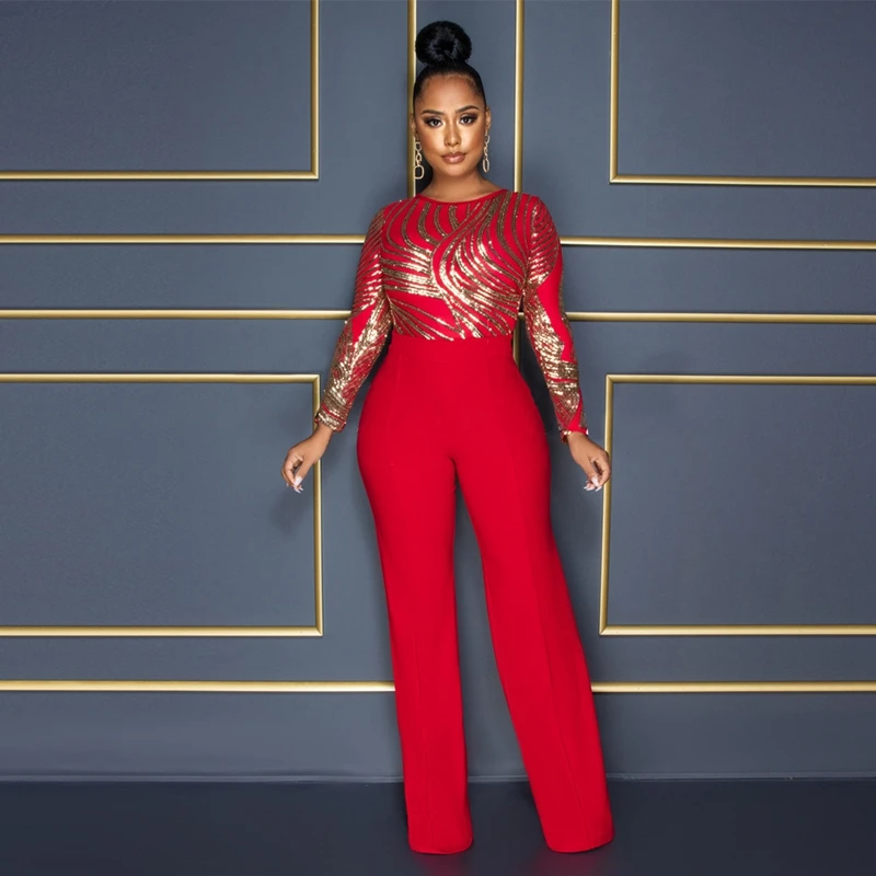 Red Sequin Jumpsuit Women Elegance Winter Outfits for Women Long Sleeve Jumpsuit Party Club High Waist Rompers Womens Jumpsuit
Red Sequin Jumpsuit Women Elegance Winter Outfits for Women Long Sleeve Jumpsuit Party Club High Waist Rompers Womens Jumpsuit