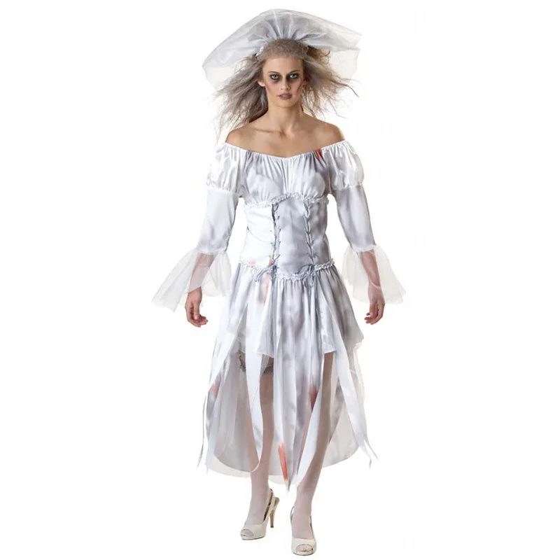 Halloween Grim Reaper Devil Hell Goddess Dress Prom Party Ghost Bride Skirt Cosplay Costume Women White Fantasy Long Dress 
Halloween Grim Reaper Devil Hell Goddess Dress Prom Party Ghost Bride Skirt Cosplay Costume Women White Fantasy Long Dress