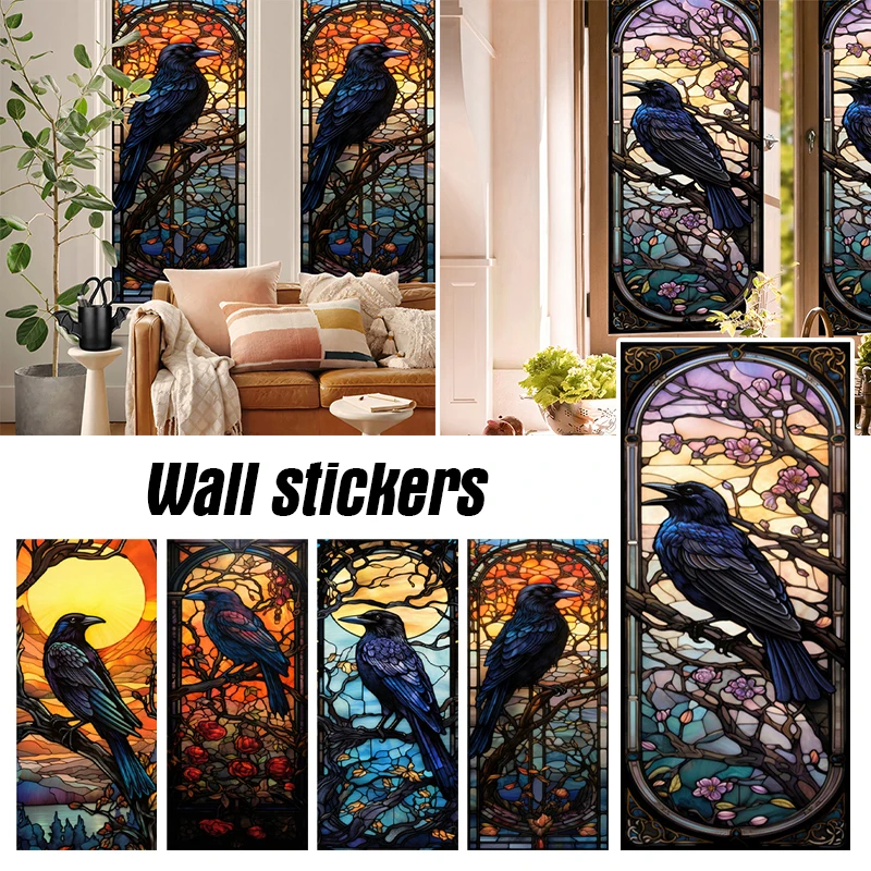 Stained Halloween Crow Colored Glass Film Electrostatic PVC Privacy Window Film Party Window Decor Window Stickers
Stained Halloween Crow Colored Glass Film Electrostatic PVC Privacy Window Film Party Window Decor Window Stickers
