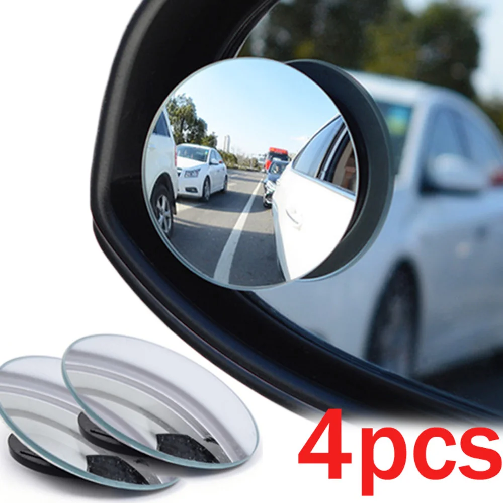 

Car Blind Spot Rear View Mirror Wide Angle Adjustable Small Round Mirror 360° Rotation Reverse Auxiliary Rearview Convex Mirror