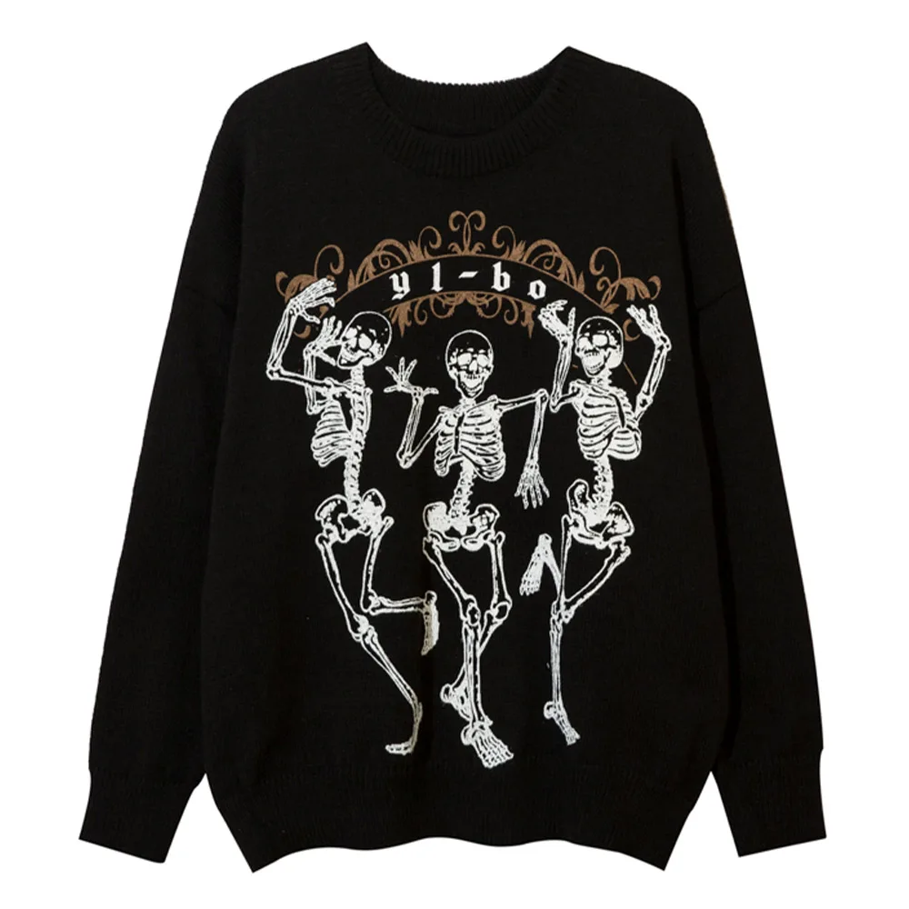 High Street Dark Black Skull Pullover Sweater Oversized Knitwear Embroidery Sweater Harajuku Y2K Hip Hop Men And Woman Clothing
High Street Dark Black Skull Pullover Sweater Oversized Knitwear Embroidery Sweater Harajuku Y2K Hip Hop Men And Woman Clothing