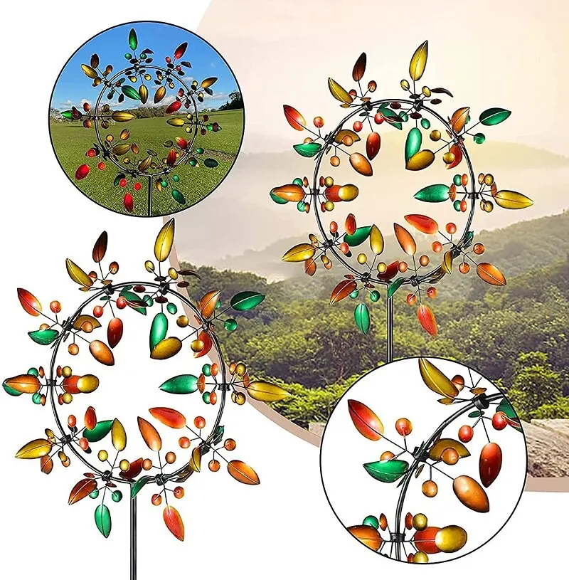 

Unique Rainbow Color Metal Windmill Outdoor Wind Spinners Wind Collectors Courtyard Patio Lawn Garden Decoration Gift Dropship