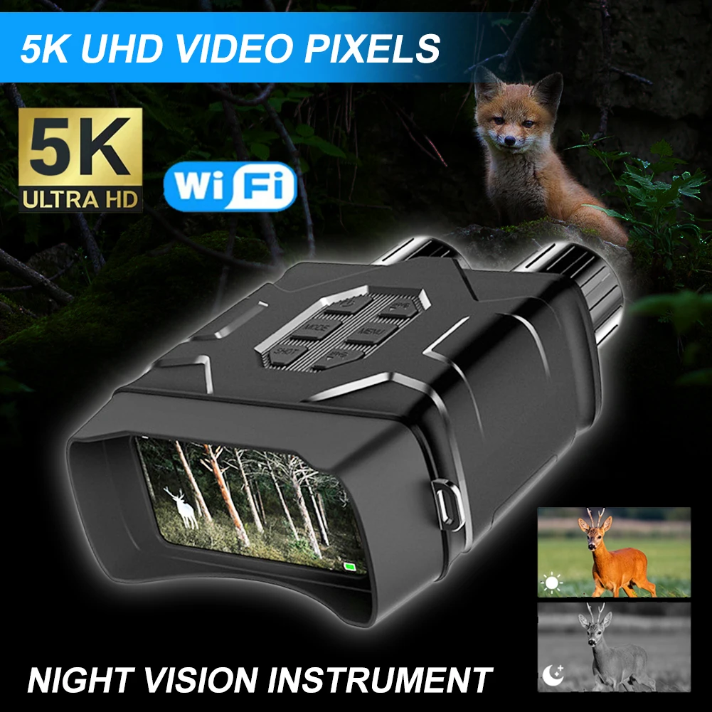 NV016 Binoculars 5K UHD Night Vision with WiFi 4" Screen 52MP 10X Digital Zoom Low/No Light Vision Telescope for Hunting Camping
NV016 Binoculars 5K UHD Night Vision with WiFi 4" Screen 52MP 10X Digital Zoom Low/No Light Vision Telescope for Hunting Camping