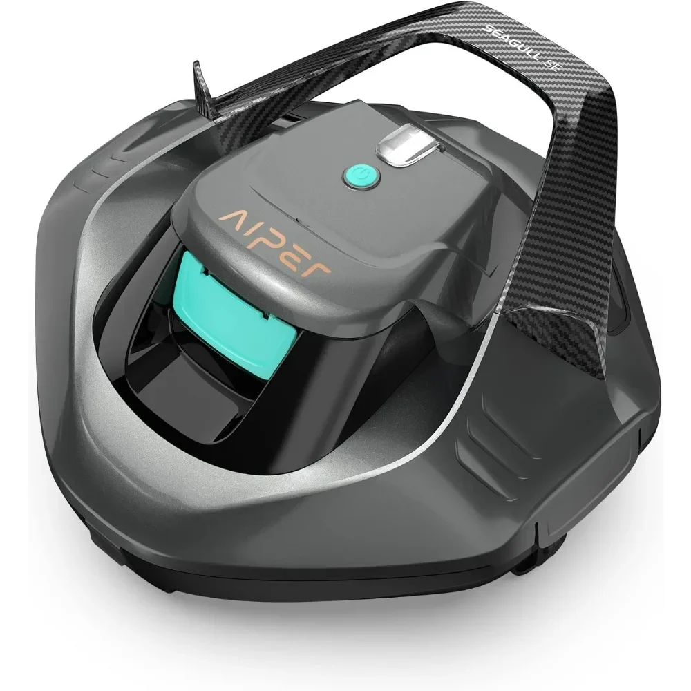

Cordless Robotic Pool Cleaner, Pool Vacuum Lasts 90 Mins, LED Indicator, Self-Parking, Ideal for Flat Above/In-Ground Pools