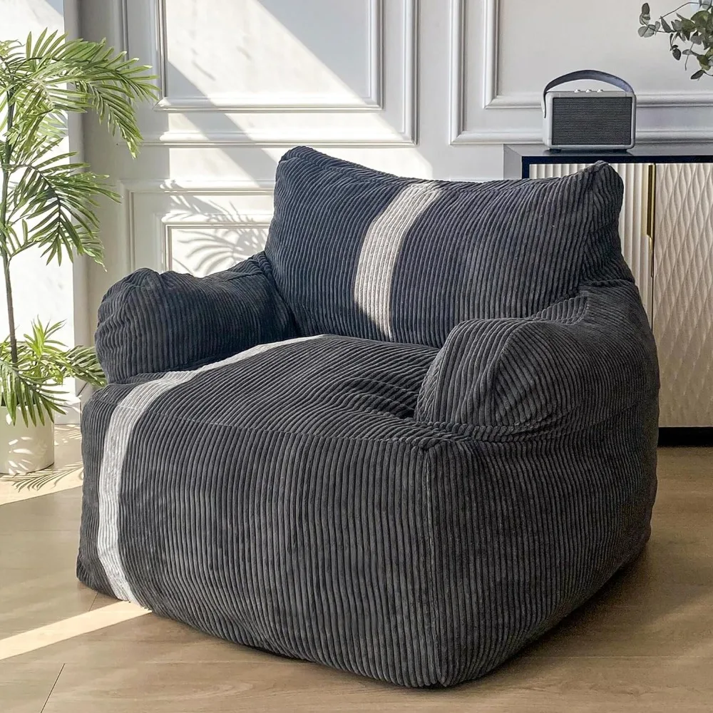 Giant Bean Bag Chair, Stuffed Bean Bag Couch with Filler Big Lazy Sofa Accent Chair with Pocket, Large Lagg, Reading, Dark Grey
Giant Bean Bag Chair, Stuffed Bean Bag Couch with Filler Big Lazy Sofa Accent Chair with Pocket, Large Lagg, Reading, Dark Grey