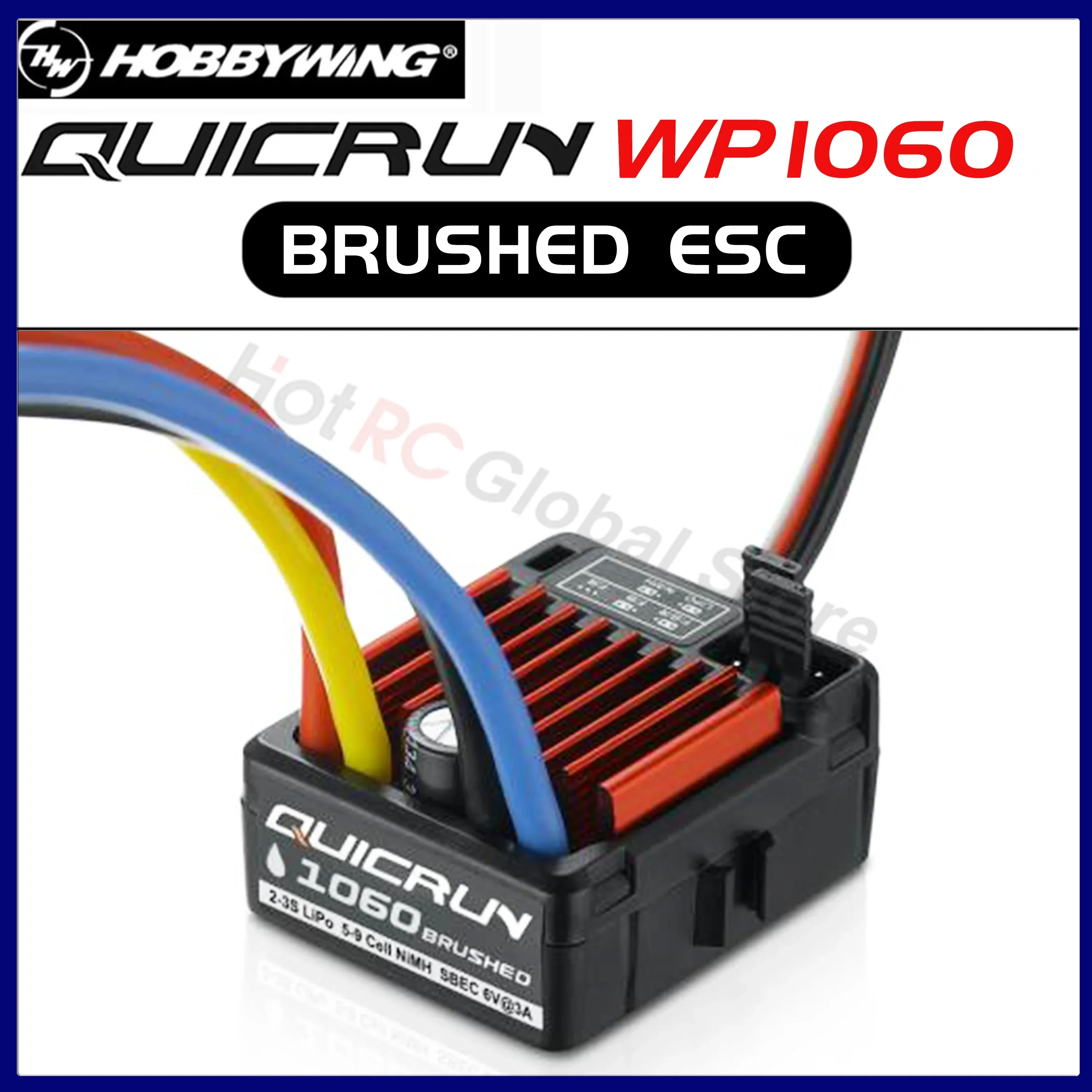 Hobbywing QuicRun WP1060 60A Waterproof Brushed ESC Tamiya Electronic Speed Controller for 1/10 RC Car Buggy Truck Crawler
Hobbywing QuicRun WP1060 60A Waterproof Brushed ESC Tamiya Electronic Speed Controller for 1/10 RC Car Buggy Truck Crawler