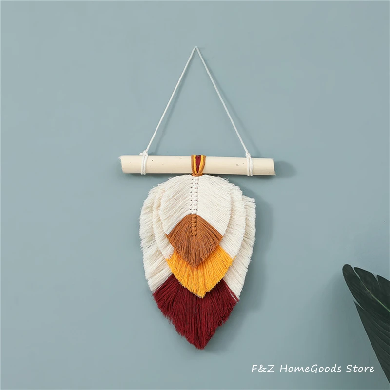 Colorful Leaf Macrame - Chic Handwoven Nature-Inspired Wall Art for Kids & Home Decor 8 S8ce3f5fabf624c619f65f00e0eac57e9Y