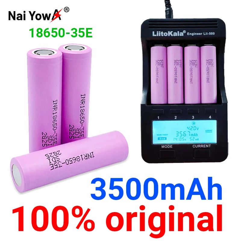 1-10 actual capacity original power 18650 lithium battery 35E 3500mAh 3.7V 25A high power inr18650 electric tools 
1-10 actual capacity original power 18650 lithium battery 35E 3500mAh 3.7V 25A high power inr18650 electric tools