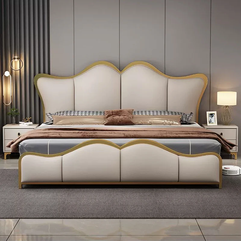 

Royal European Double Bed Modern Whitr Wood Headboard Twin Double Bed Girl Sleeping Letti Matrimoniali Furniture For Bedroom