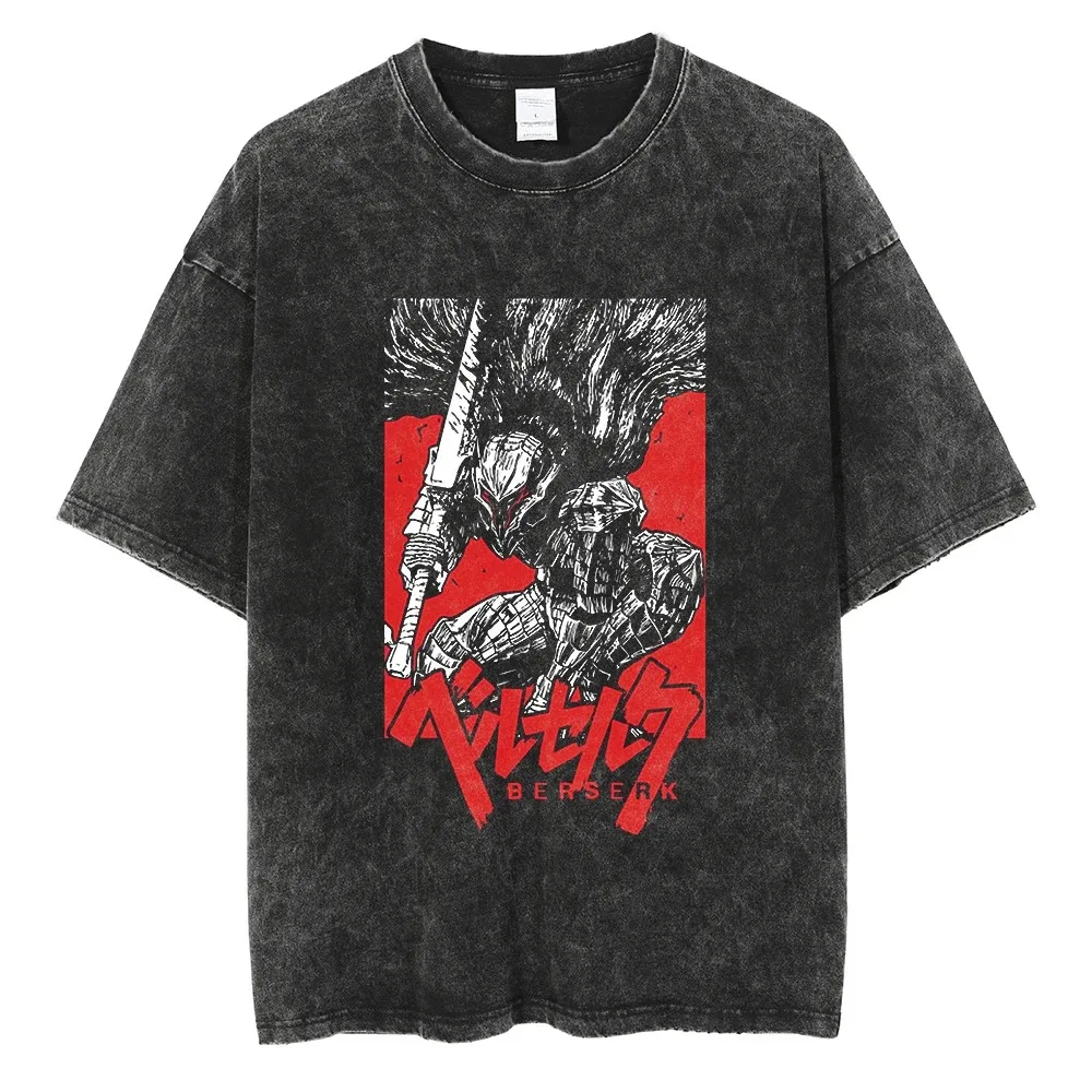 Fashion Summer T Shirt Men Anime Vintage Washed Cotton Berserk Shirt Short Sleeve Top Harajuku Hop Streetwear Oversized Tees
Fashion Summer T Shirt Men Anime Vintage Washed Cotton Berserk Shirt Short Sleeve Top Harajuku Hop Streetwear Oversized Tees
