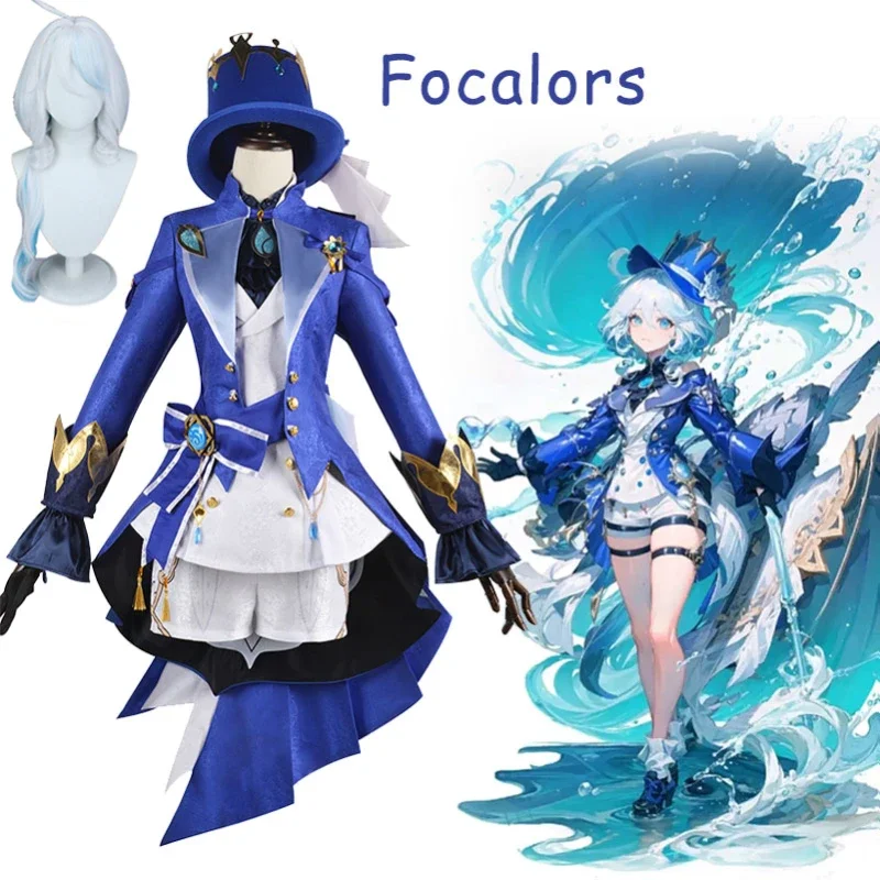 Аниме игра Genshin Impact Focalors косплей костюм шляпа парик волосы полный комплект карнавальный женский наряд платье для девочек Хэллоуин
Аниме игра Genshin Impact Focalors косплей костюм шляпа парик волосы полный комплект карнавальный женский наряд платье для девочек Хэллоуин