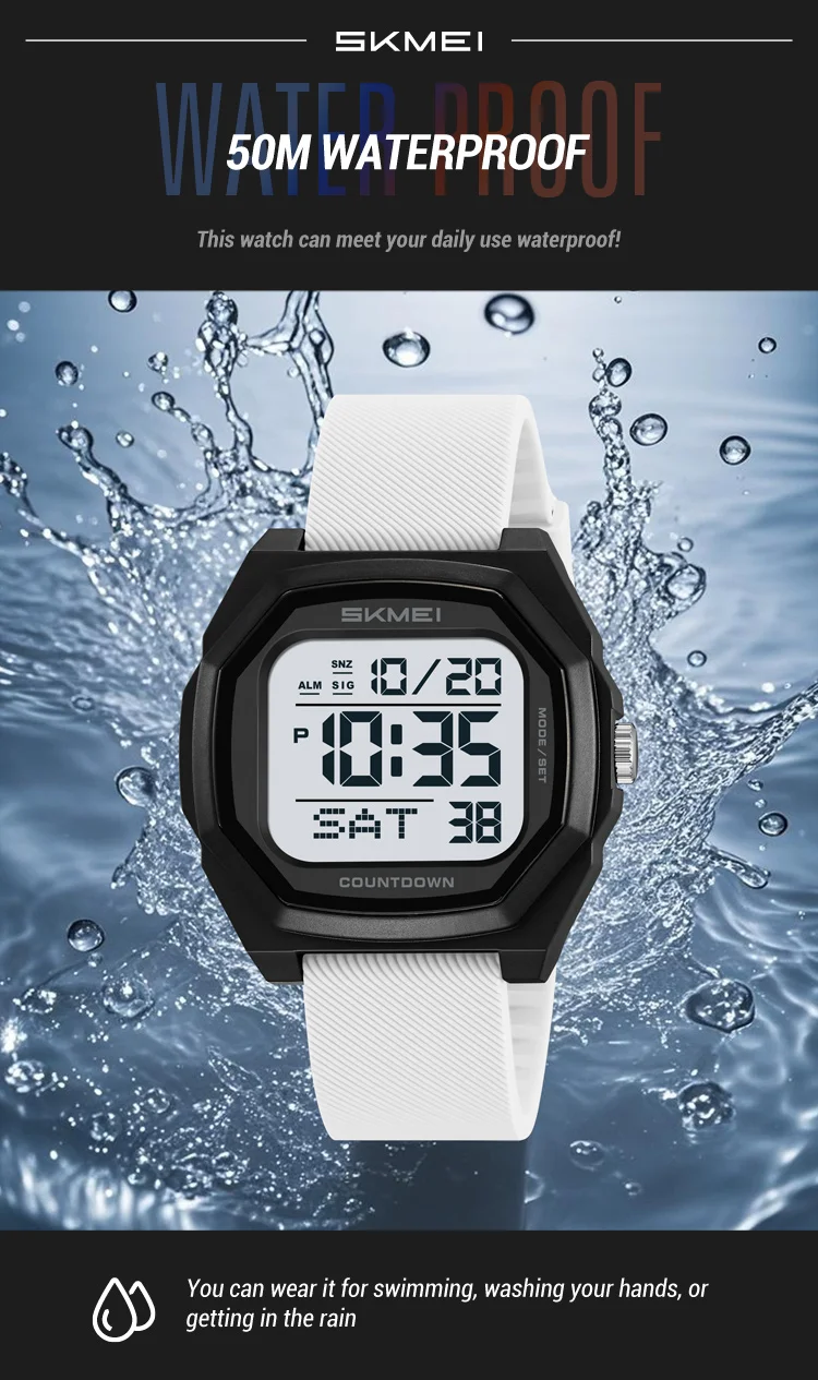 SKMEI Men Sport Casual Watch Matte Black Octagon Case Silicone Nylon Band Digital Display 50M Waterproof Countdown Watches 2495 SKMEI Men Sport Casual Watch Matte Black Octagon Case Silicone Nylon Band Digital Display 50M Waterproof Countdown Watches 2495