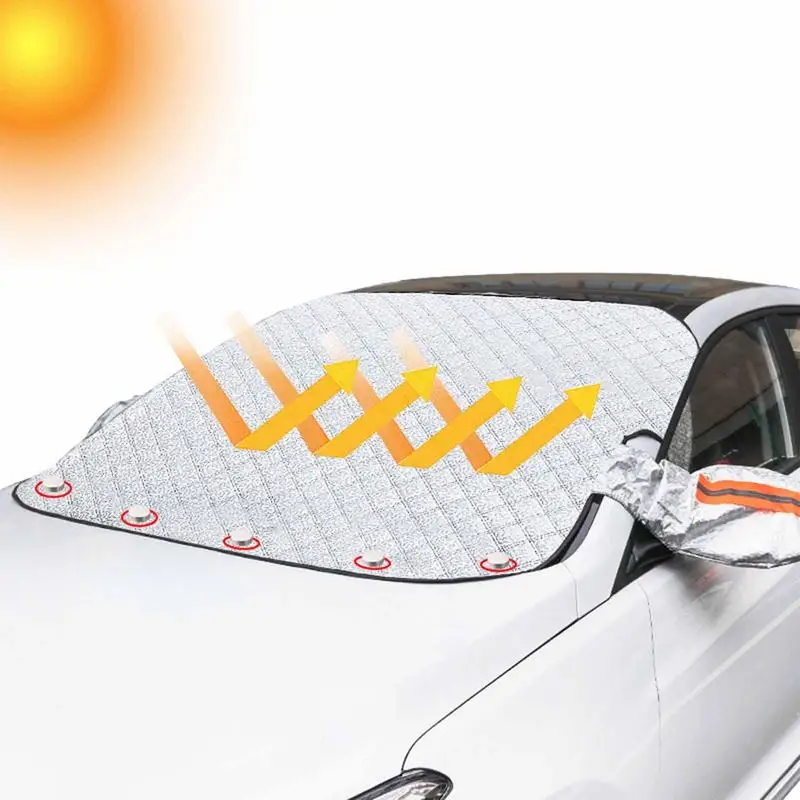 

Magnet Car Front Windshield Cover Universal Snow Sun Shade Protector Winter Snow Ice Dust Frost Guard Antifreeze Half Car Jacket