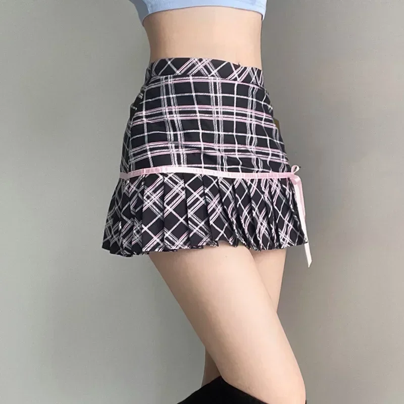 

New Sweet Cute Plaid Skirt Women Fairycore Grunge Pastel Goth High Waist Mini Skirt Harajuku Y2k E-girl Clubwear Skirt Femme