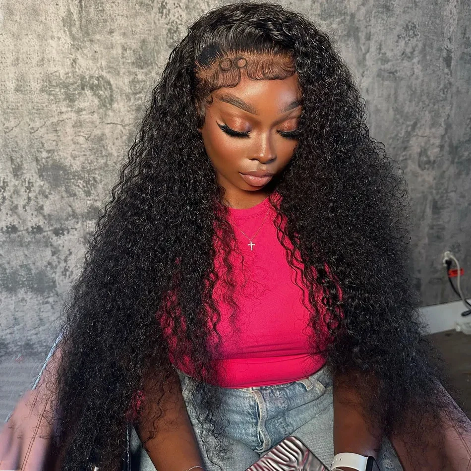 

Curly Human Hair Wigs 40Inch 13x6 HD Lace Frontal Wigs For Women Kinky Curly Transparent 360 Glueless Full Lace Wigs Pre Plucked