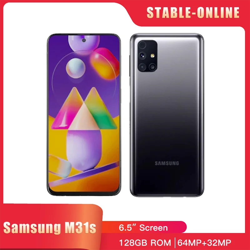 

Original Samsung Galaxy M31s 4G LTE Mobile Phone Dual SIM 6.5'' 6GB RAM 128GB ROM 64MP+12MP+5MP Fingerprint Android CellPhone