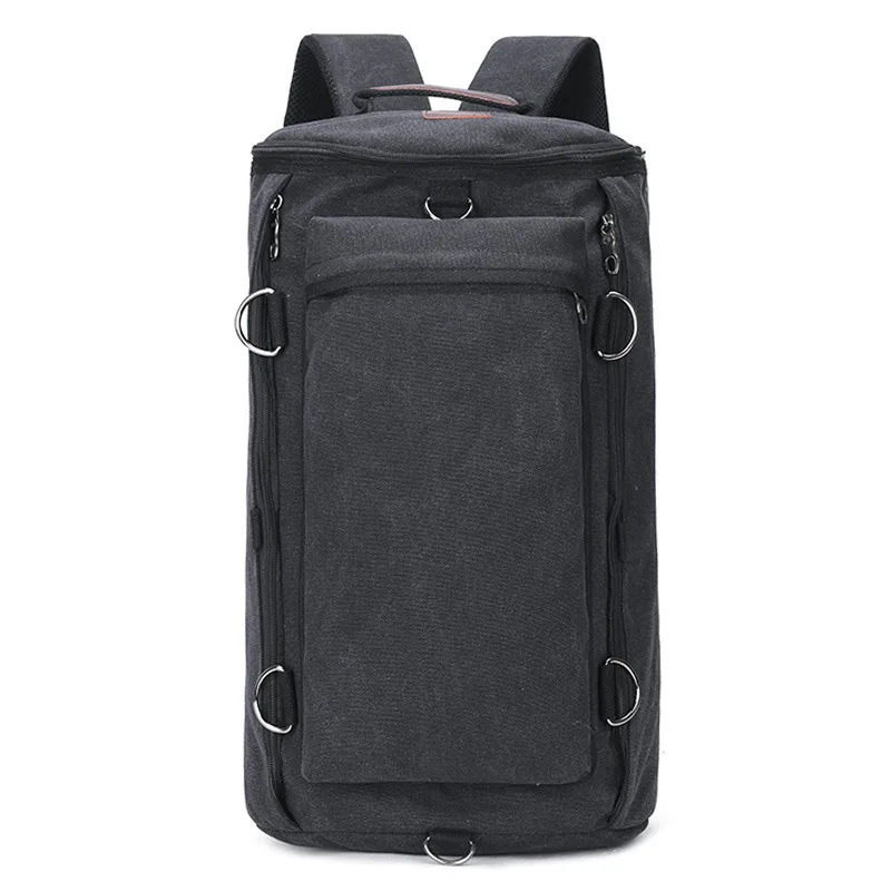 

Винтажный Модный вместительный дорожный рюкзак для мужчин, уличный дорожный спортивный ранец-цилиндр, модный холщовый школьный портфель