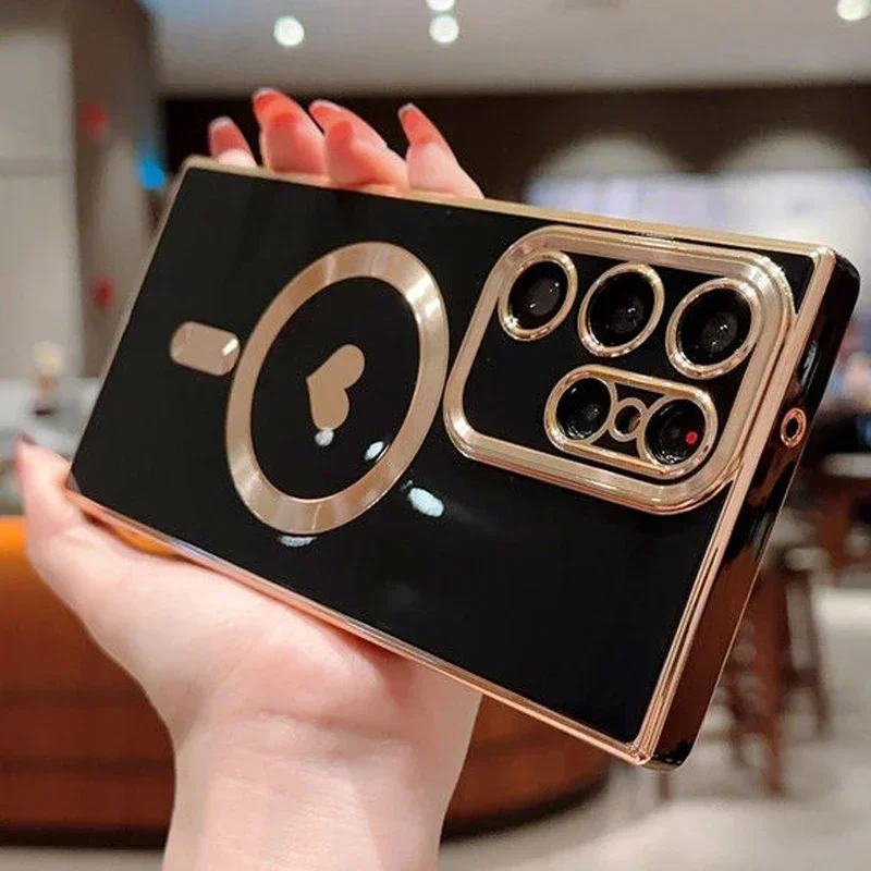 Plating Soft Silicone For Magsafe Wireless Charging Case For Samsung Galaxy S24 S23 S22 S21 Ultra Plus S23Ultra Magnetic Covers
Plating Soft Silicone For Magsafe Wireless Charging Case For Samsung Galaxy S24 S23 S22 S21 Ultra Plus S23Ultra Magnetic Covers