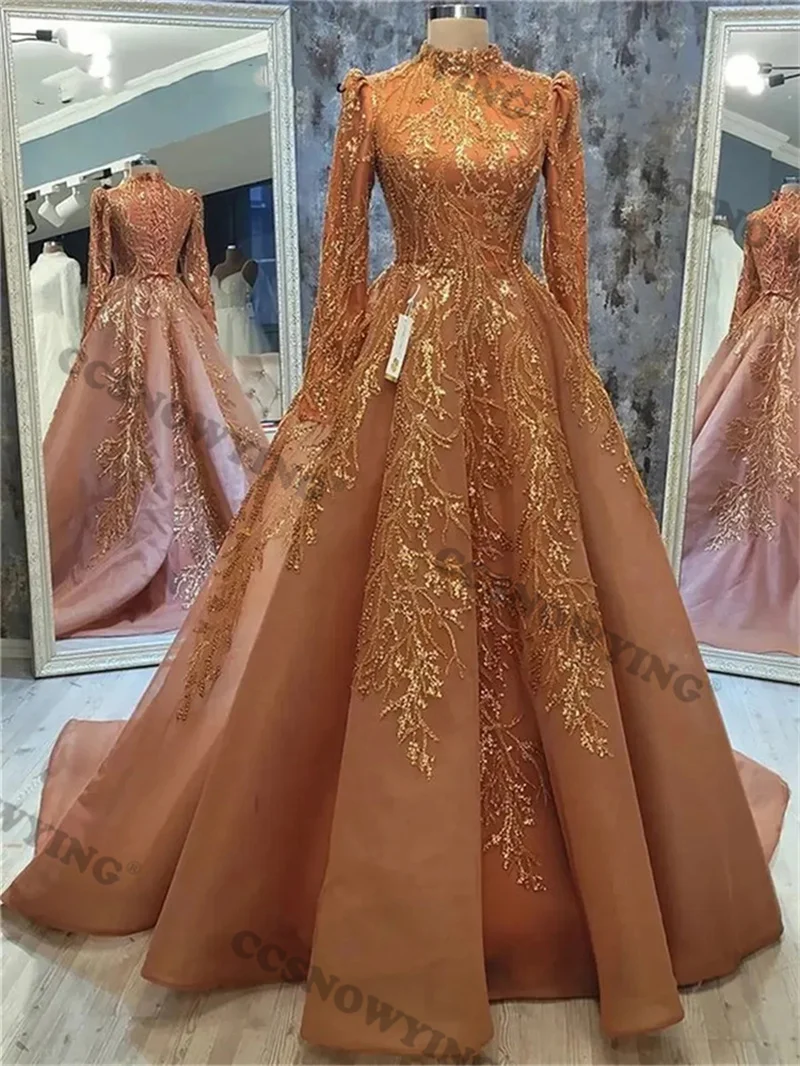 Luxury Appliques Beaded Muslim Evening Dresses Long Sleeve Islamic Formal Party Gowns High Neck Women Arabic Robes De Soirée
Luxury Appliques Beaded Muslim Evening Dresses Long Sleeve Islamic Formal Party Gowns High Neck Women Arabic Robes De Soirée