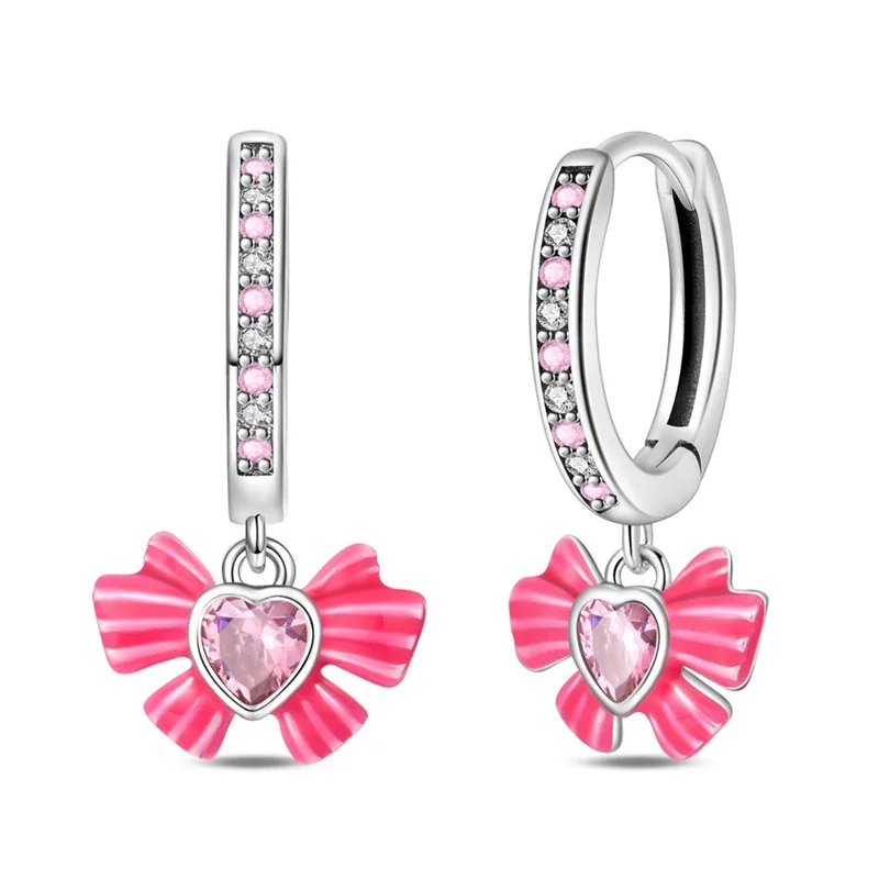 Women's 925 Sterling Silver Bow Princess Powder Sparkling Zircon Trendy Earrings Fit For Wedding Party Exquisite Jewelry 22 Mallzona Women's 925 Sterling Silver Bow Princess Powder Sparkling Zircon Trendy Earrings Fit For Wedding Party Exquisite Jewelry Mallzona